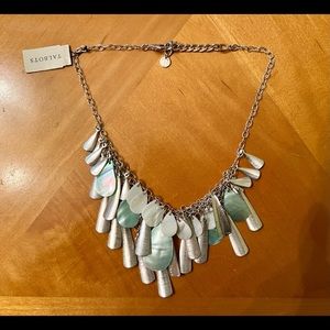 Talbot’s unique & exotic ocean blue, pearl white & silver necklace.
